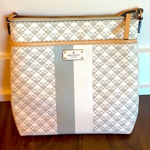 Kate Spade White and Grey Patterned Crossbody Bag